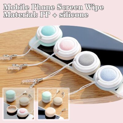 Macaron Shape Screen Cleaner Glasses Cleaning Cloth Keychain Portable Glasses Lens Wipes Phone Leaning Wipes Mini Candy Color - Image 2