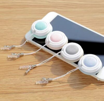 Macaron Shape Screen Cleaner Glasses Cleaning Cloth Keychain Portable Glasses Lens Wipes Phone Leaning Wipes Mini Candy Color - Image 3